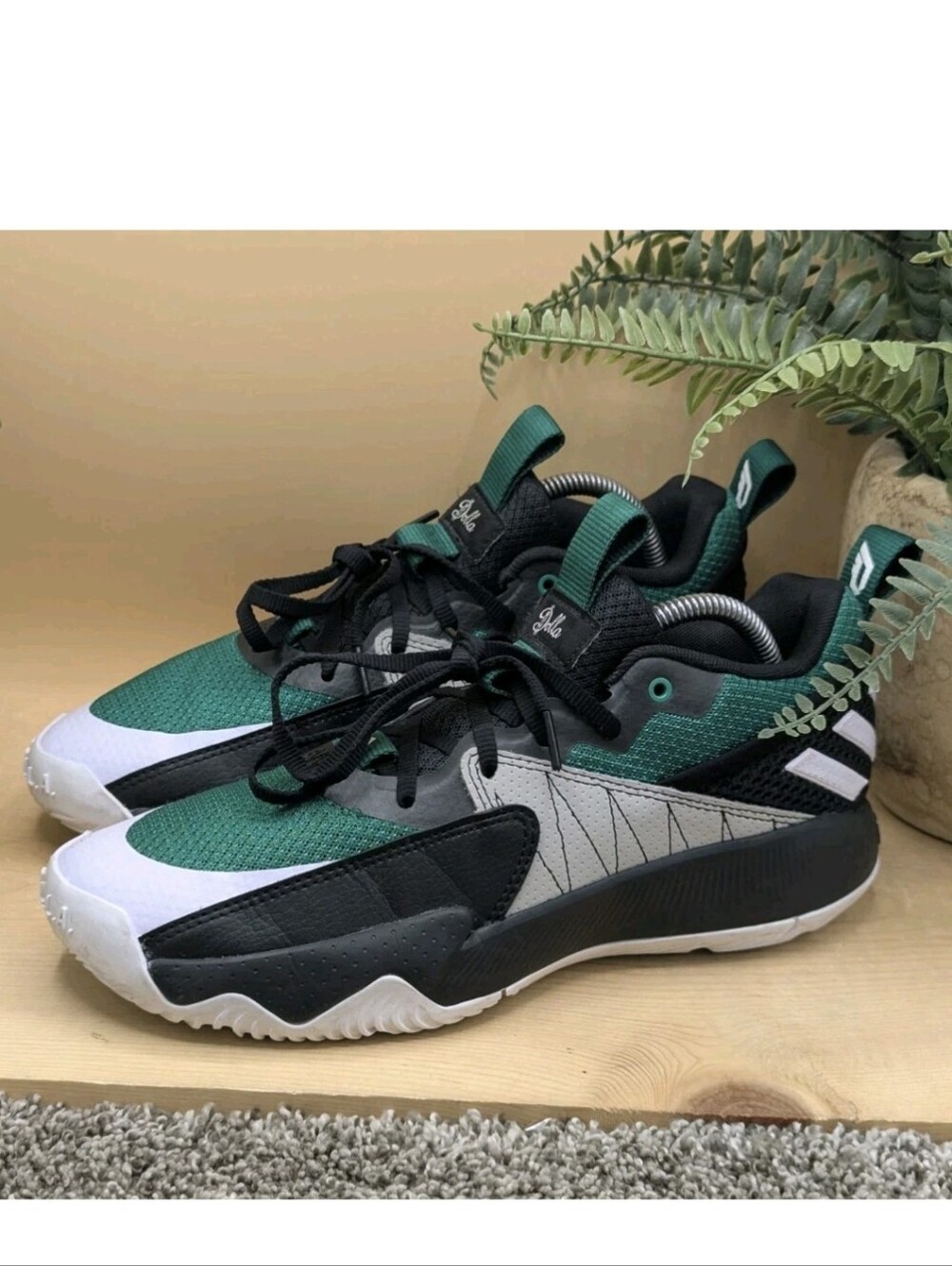 Adidas Dame Certified Original Green Black Mens Size 8 Running Sports Shoes